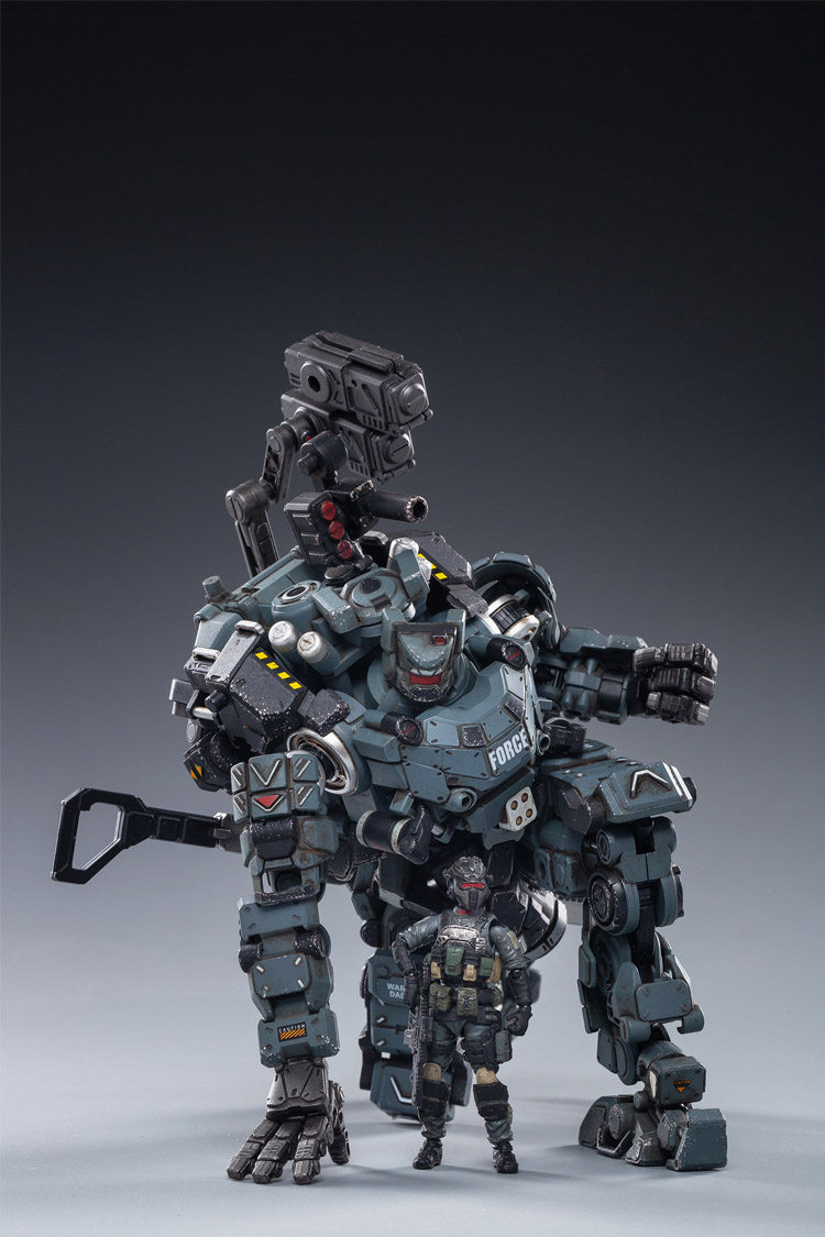 机甲暗源joytoy蓝色钢骨强击强化变形玩具关节机器人