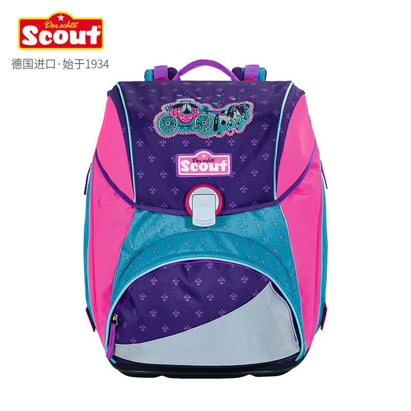 德国scout小学生书包进口护脊减负防水安全书包1-3-5年级女生书包