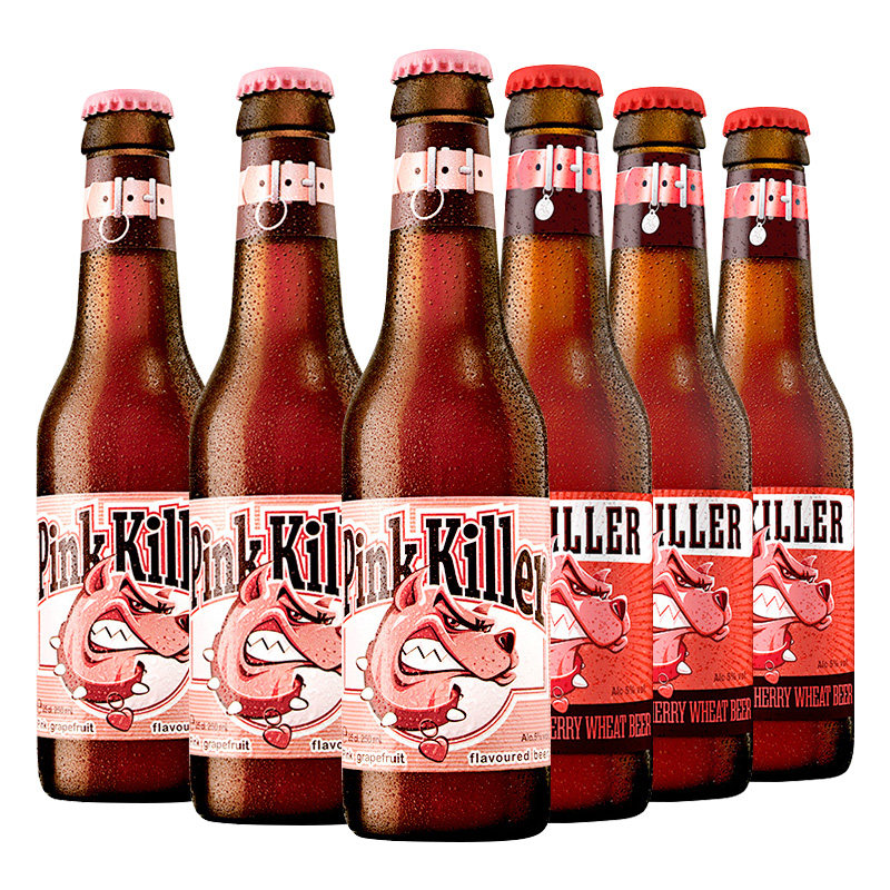 杀手6瓶比利时进口pinkkiller精酿啤酒粉红西柚红色啤酒