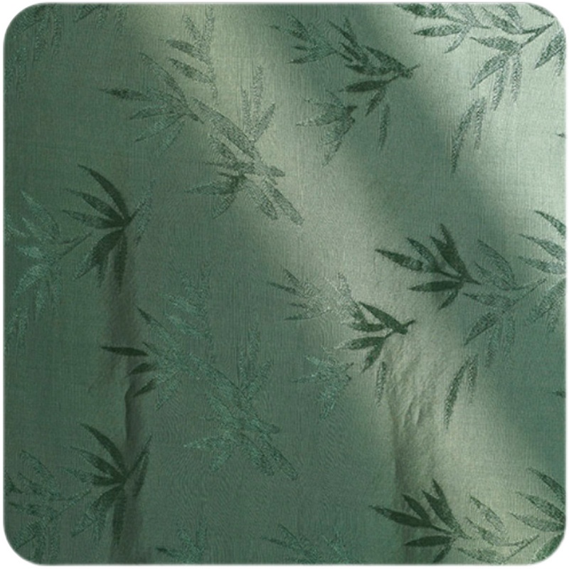 连衣裙布料古风竹叶暗纹提花上衣旗袍汉服大袖人面料