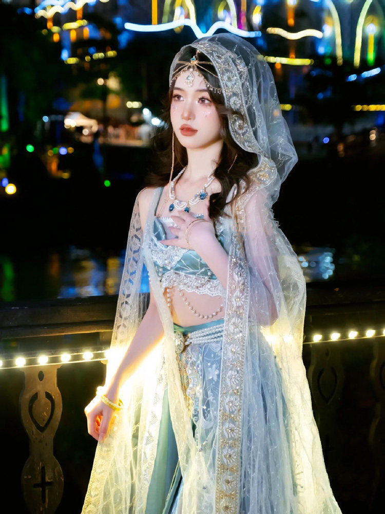 公主西域斗篷异域风情敦煌飞天飞天舞舞蹈女神汉元素民族服装