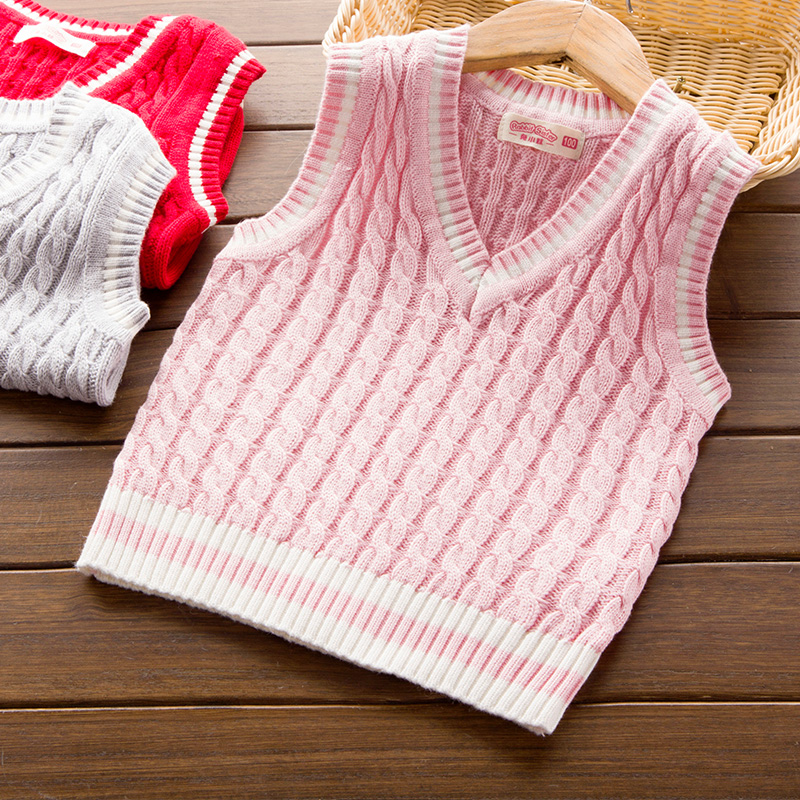儿童毛线背心男童秋冬中大童宝宝宝毛衣套头马甲