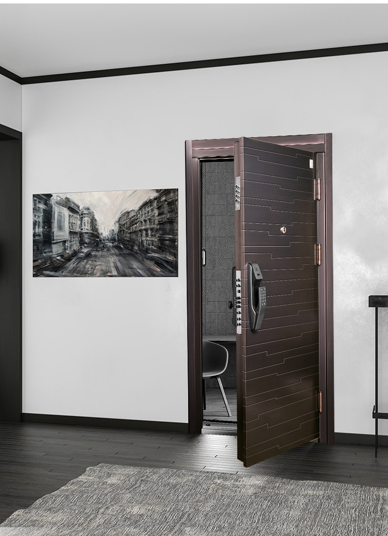 挺固甲级防盗门家用智能指纹锁门仿铜安全门入户门定制进户门 - 挺固