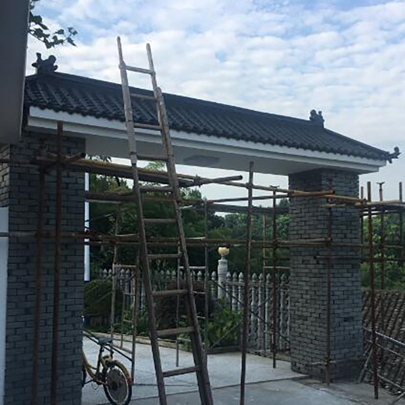 一体仿古树脂瓦片中式屋檐装饰塑料门头青瓦石棉瓦