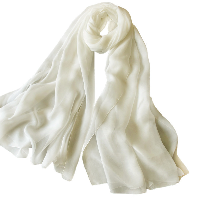 2019丝巾女夏季海边防晒沙滩巾超大披肩薄围巾纯色雪纺大纱巾围脖