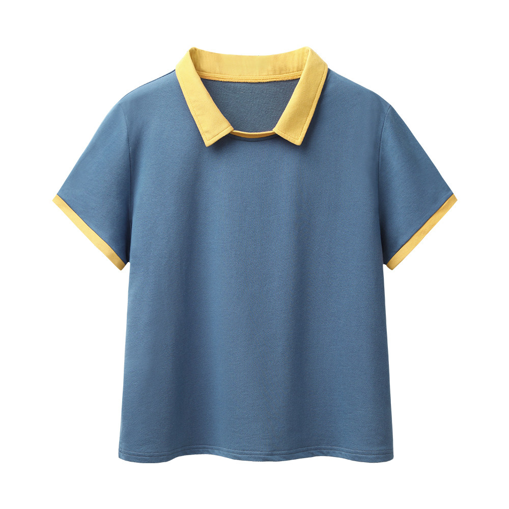 春秋有带领子纯棉t恤翻领运动polo衫女潮长袖定做工作服休闲上衣