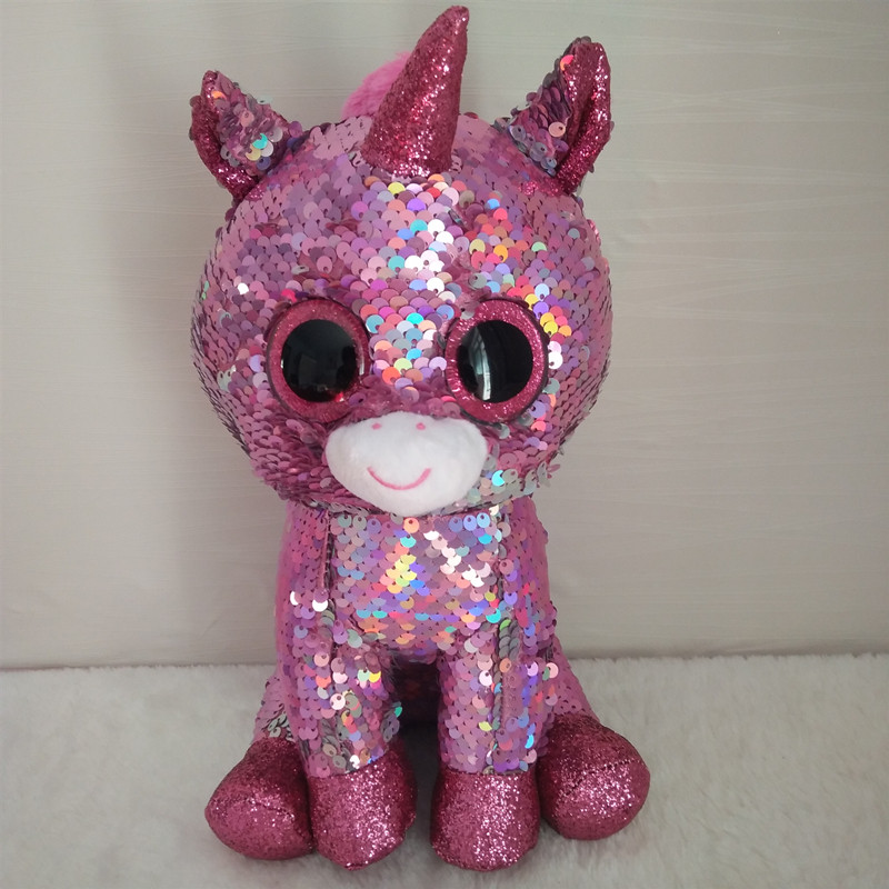 2019新款亮片玩偶公仔独角兽恐龙猫头鹰猫咪兔子吉娃娃毛绒玩具