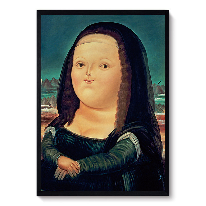 博特罗蒙娜丽莎装饰画玄关走廊挂画酒吧抽象壁画书房工作室墙画