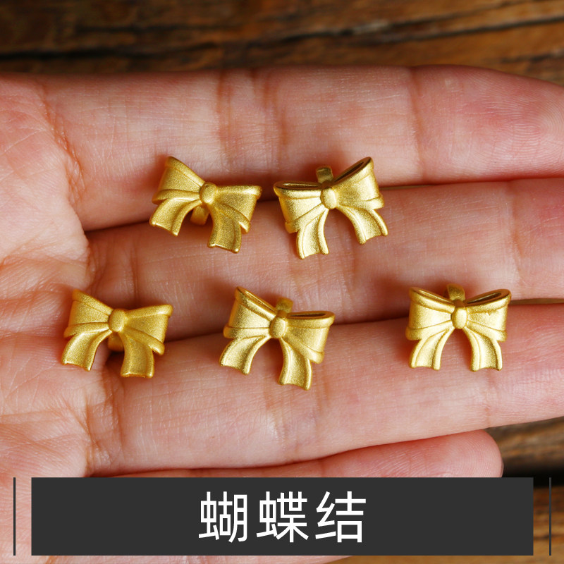 尼泊尔老金蝴蝶结公主逃跑14k包金沙金diy戒指其他diy饰品配件