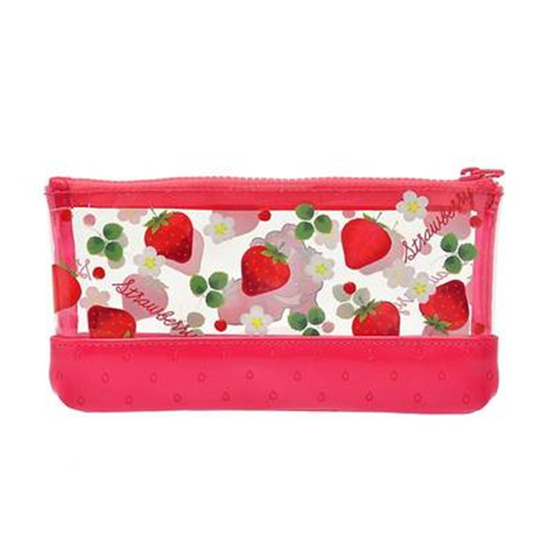 日本学生零钱收纳包少女铅笔盒可爱大容量草莓笔袋笔袋