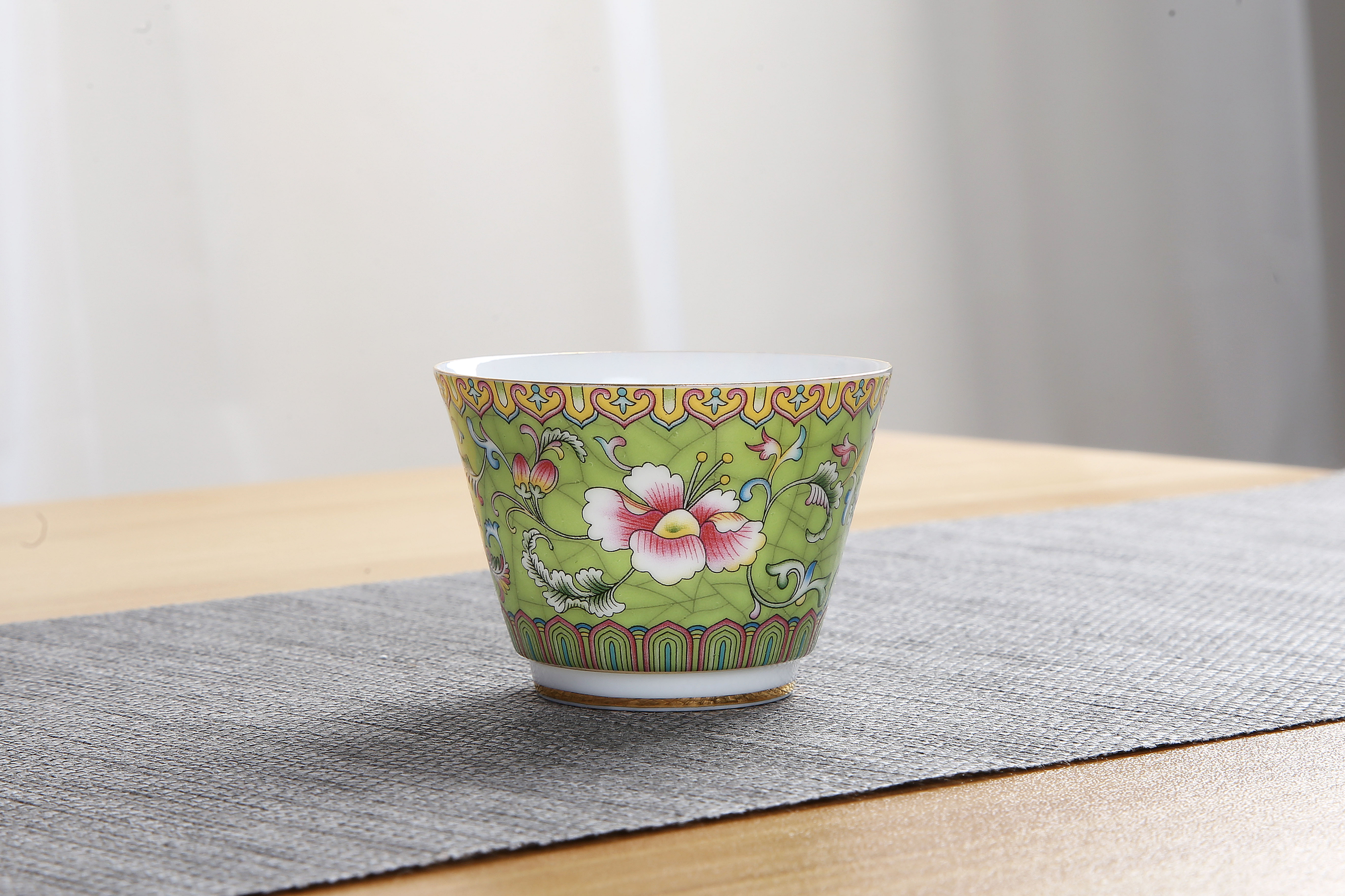 茶具珐琅彩锦锦绣茶杯主人手工陶瓷功夫功夫茶茶杯