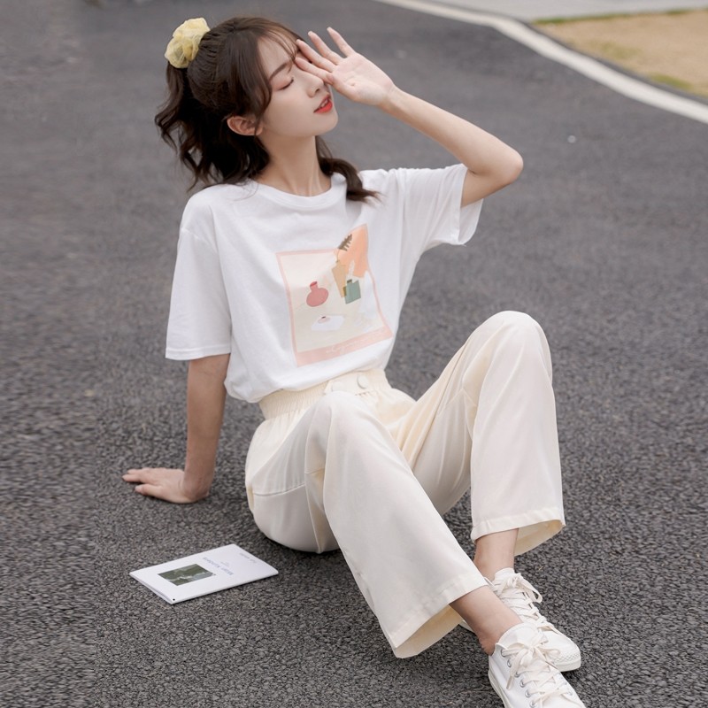 运动套装少女夏装2023新款初中中高中学生韩版时尚套装