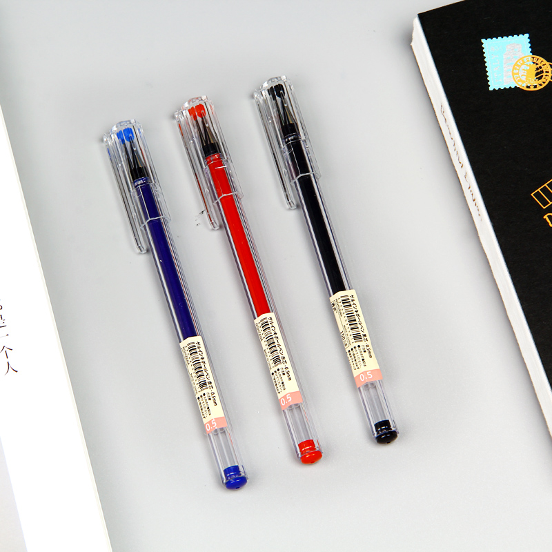 无印风日系中性笔高透光透光六棱学生啫喱笔05mm简约中性笔