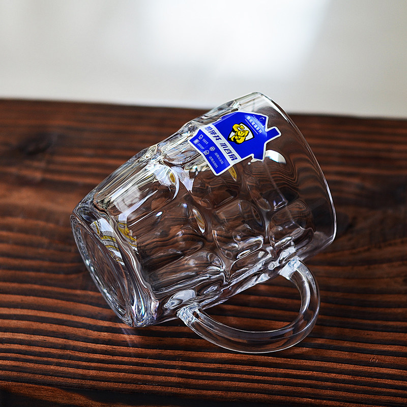 钢化钢化玻璃玻璃杯茶杯家用防摔手柄杯子耐高温待客玻璃杯