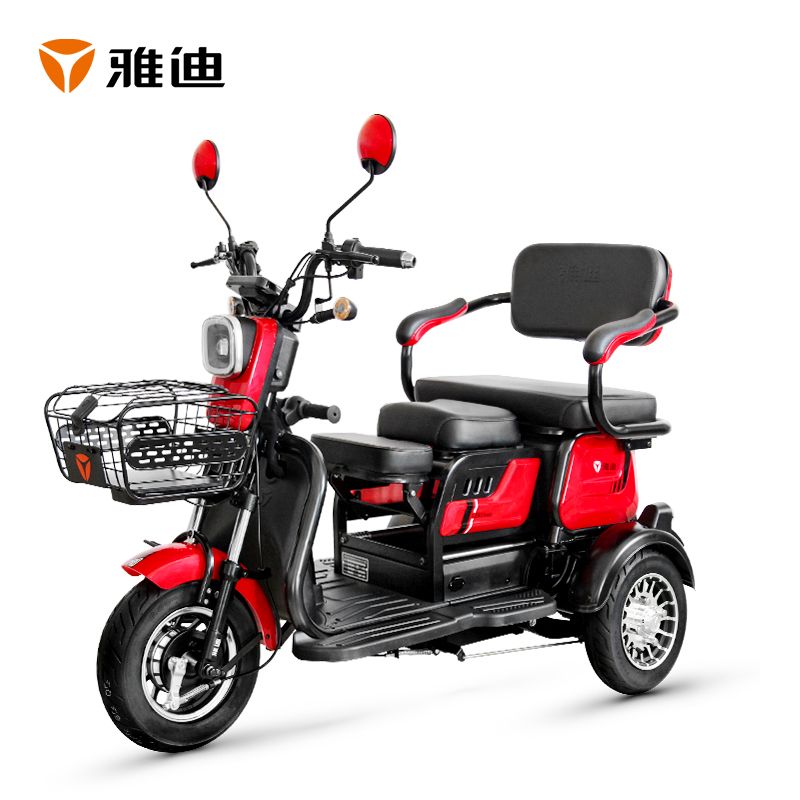 雅迪电动三轮车48v20a乐酷2020电瓶三轮铅酸代步电动三轮车