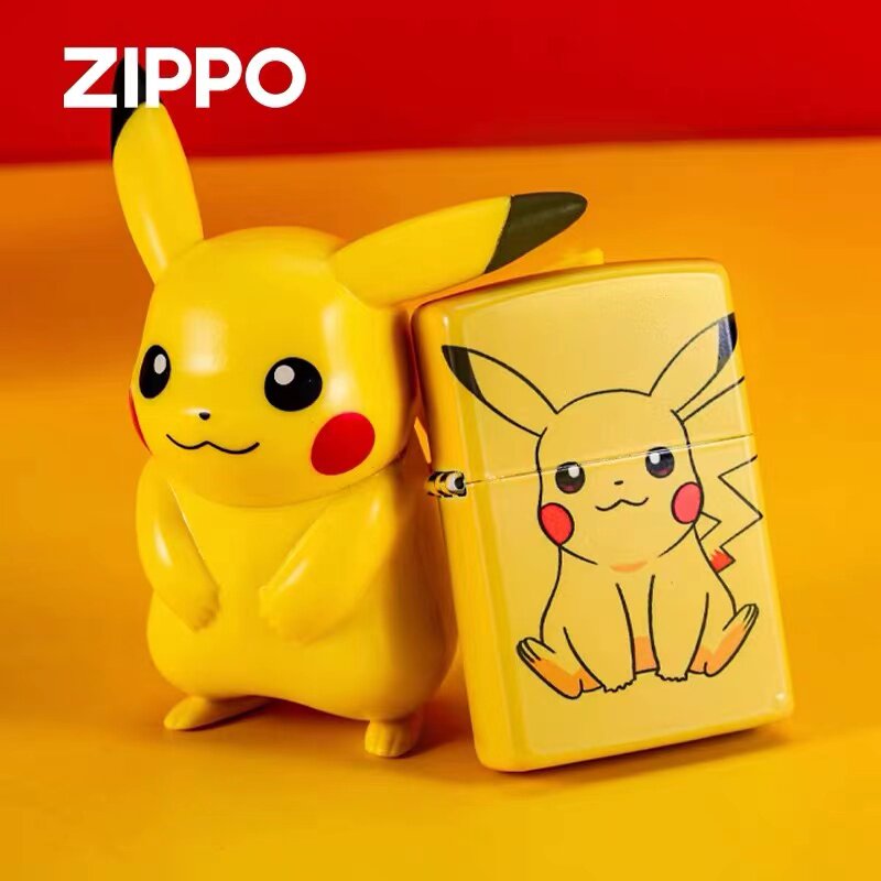 zippo正版打火机宝可梦联名皮卡丘防风彩印个性手办zippo