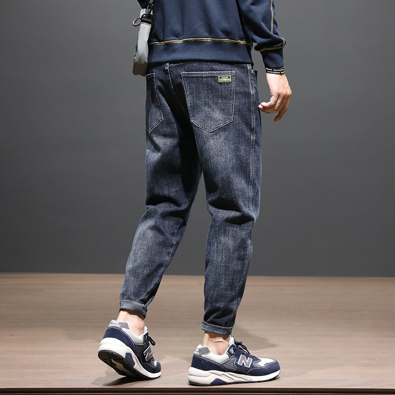 潮牌春秋季百搭休闲裤哈伦长裤子韩版潮流男士宽松大码小脚牛仔裤