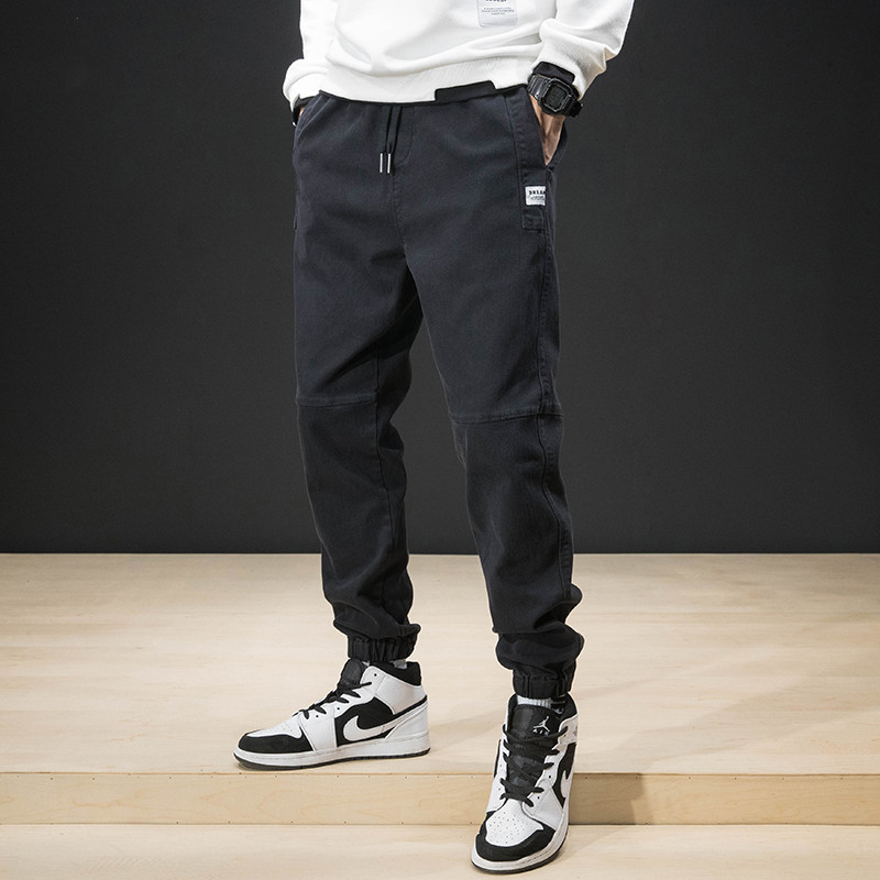 春秋季束脚裤余文乐男士潮牌宽松大码长裤子休闲裤哈伦裤潮流百搭