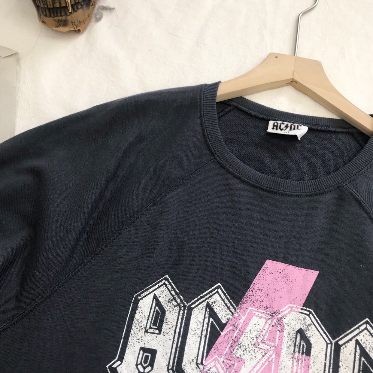 trss外貌女式潮流长袖卫衣薄毛圈复古摇滚乐队ac卫衣