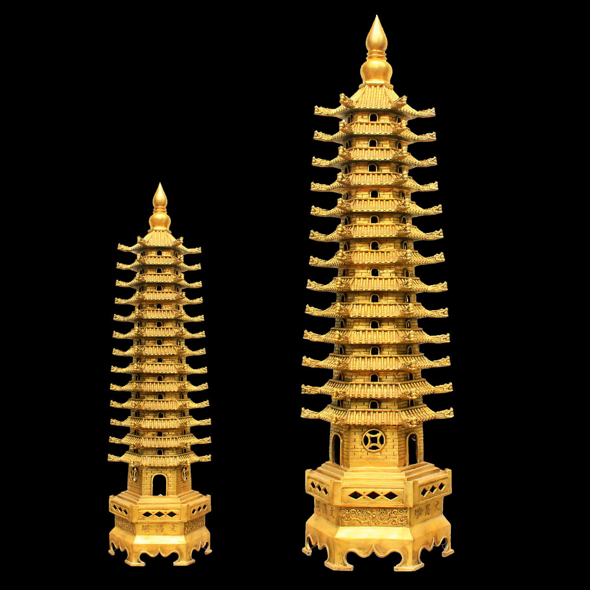 风水阁全铜13层文昌塔摆件十三三层大号办公室书房摆件