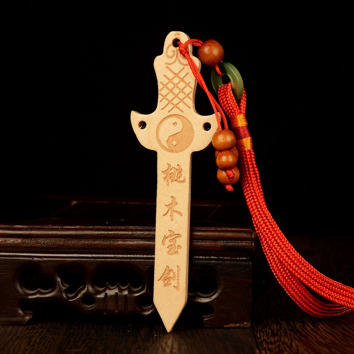 桃木风水阁木剑挂件小剑小斧小刀木雕木雕工工艺品木雕
