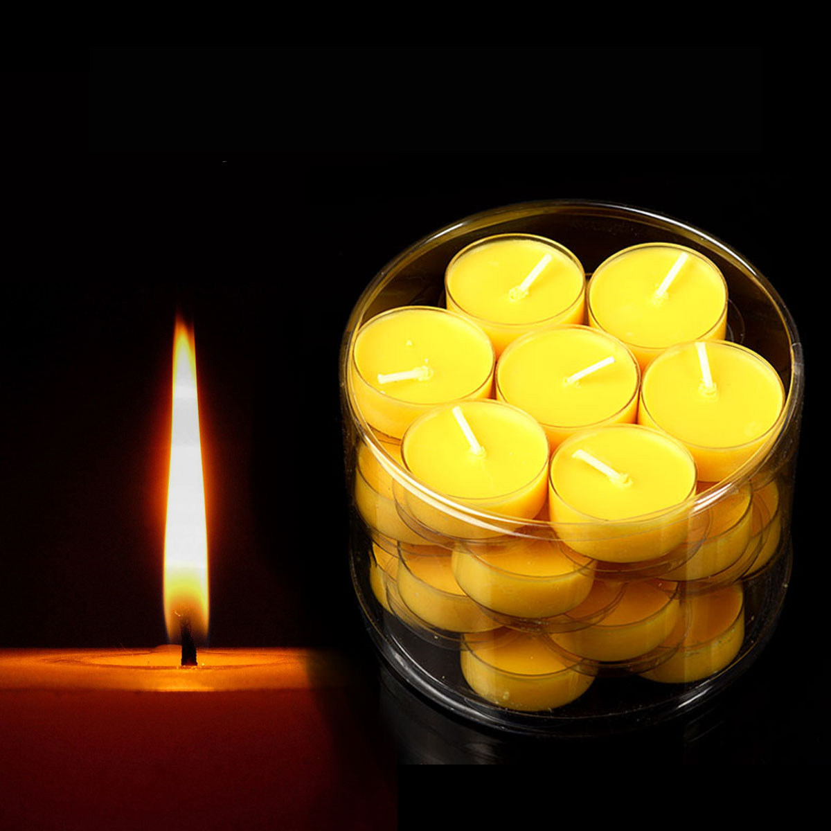 蜡烛酥油风水阁油灯28粒4小时植物无味莲花供佛无味蜡烛