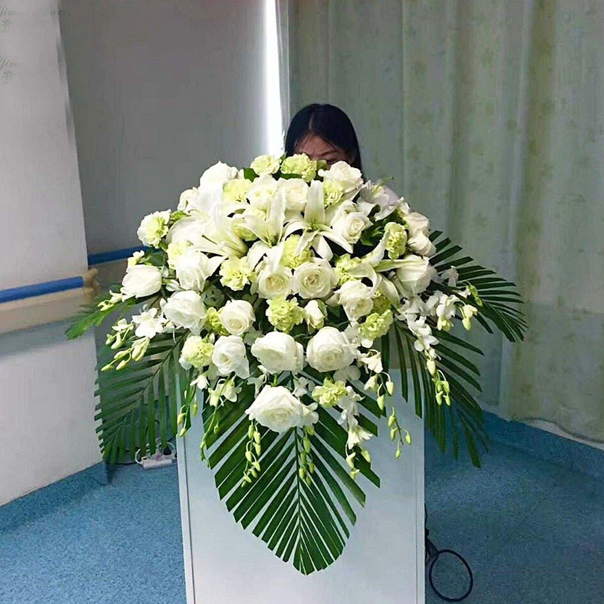 北京开业花篮同城送花签到鲜 讲台花 商务庆典 会议鲜花 网红