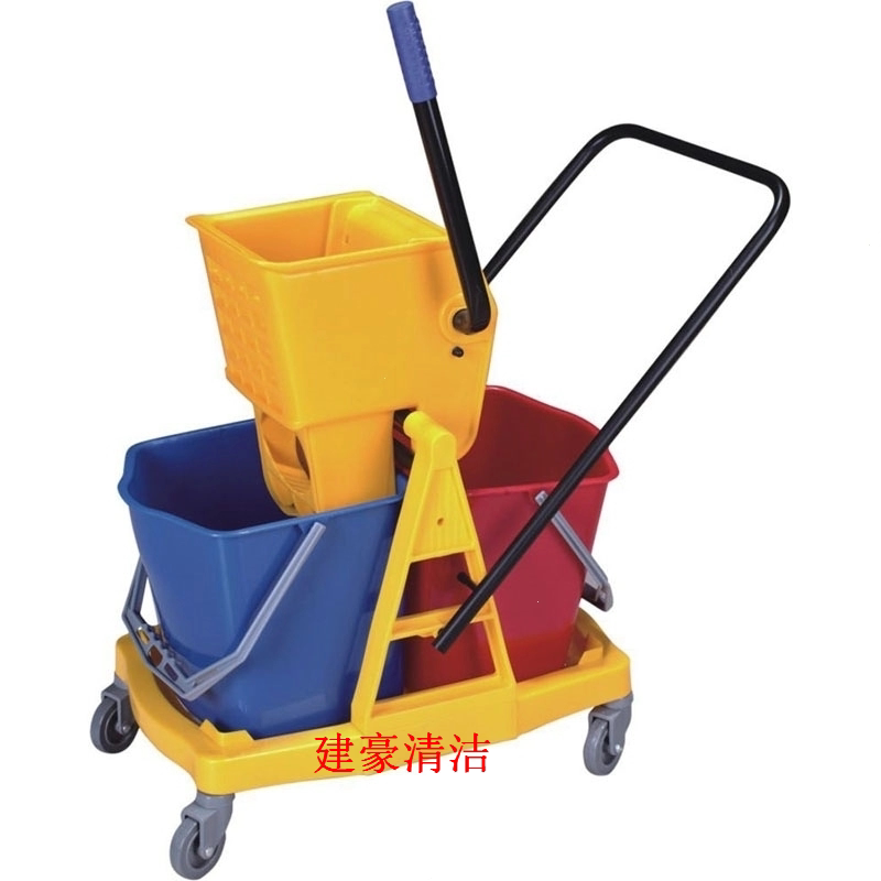 白云双桶拖把榨水车挤水桶商用清洁车酒店保洁墩布车拖地桶拧干器