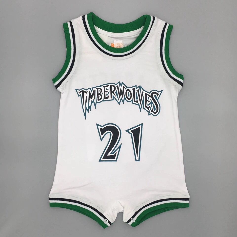 婴儿连体衣新生球衣加内特森林卡特篮球连身衣