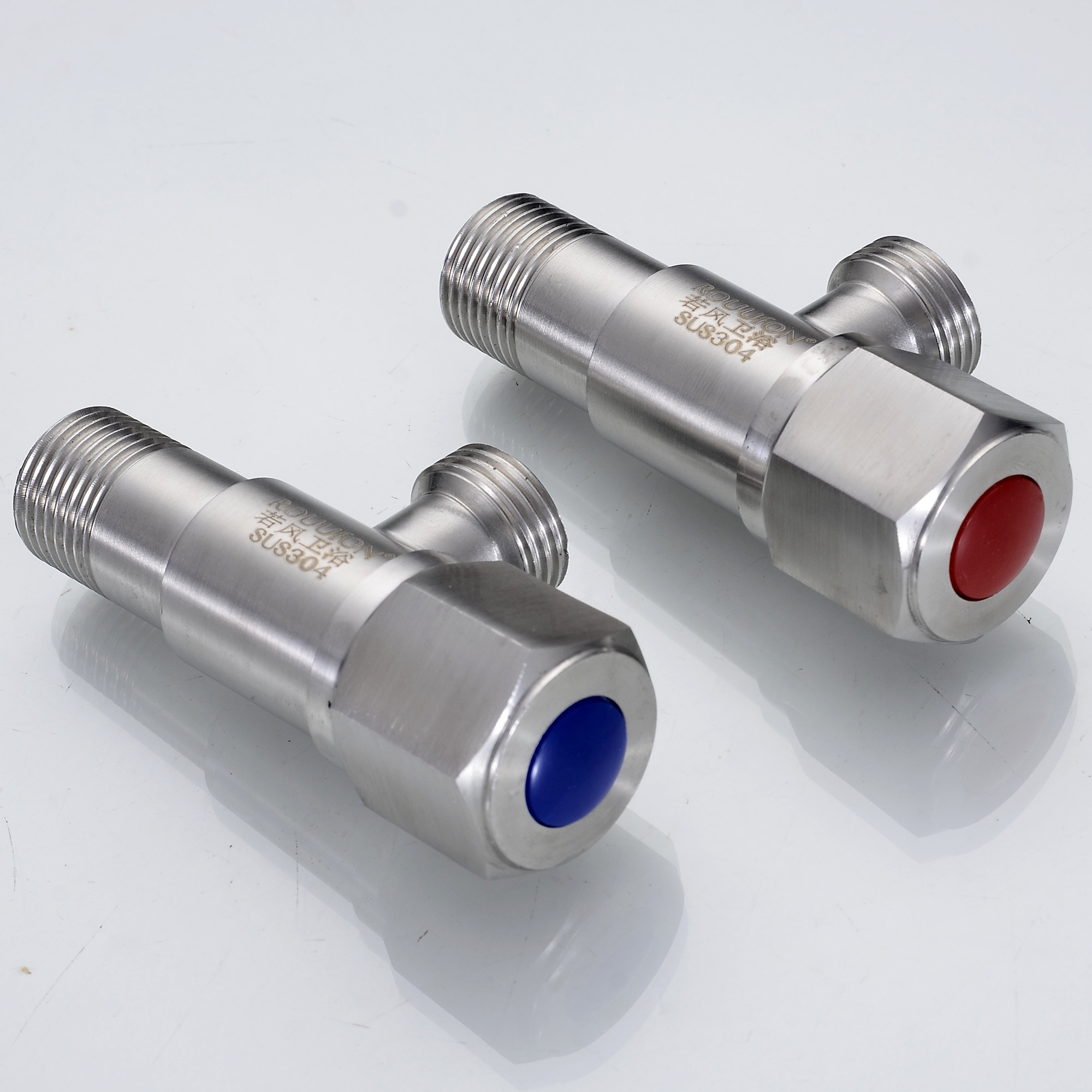 角阀不锈钢加厚加长一进一出全铜三角冷热水4分角阀