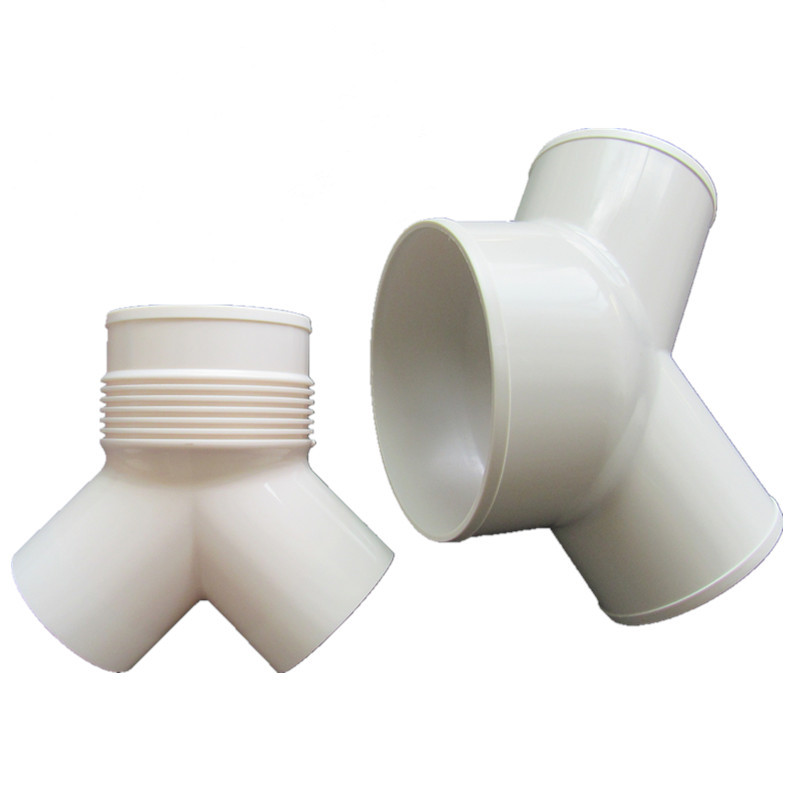y型三通pvc管道配件斜三通斜四通新风系统通风管道分支变径配件