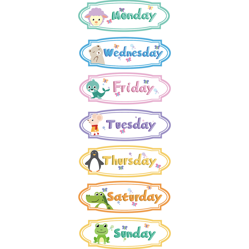 星期单词英文字母儿童英语早教学习贴纸教室墙贴
