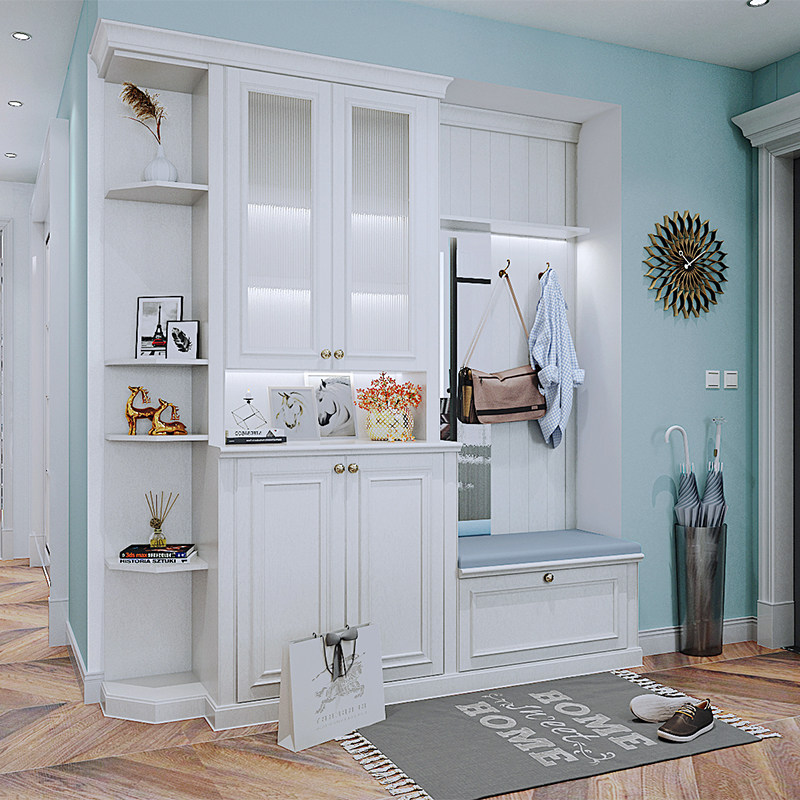 定制定金欧派入户鞋柜家用门口储物柜衣帽一体定制入户柜