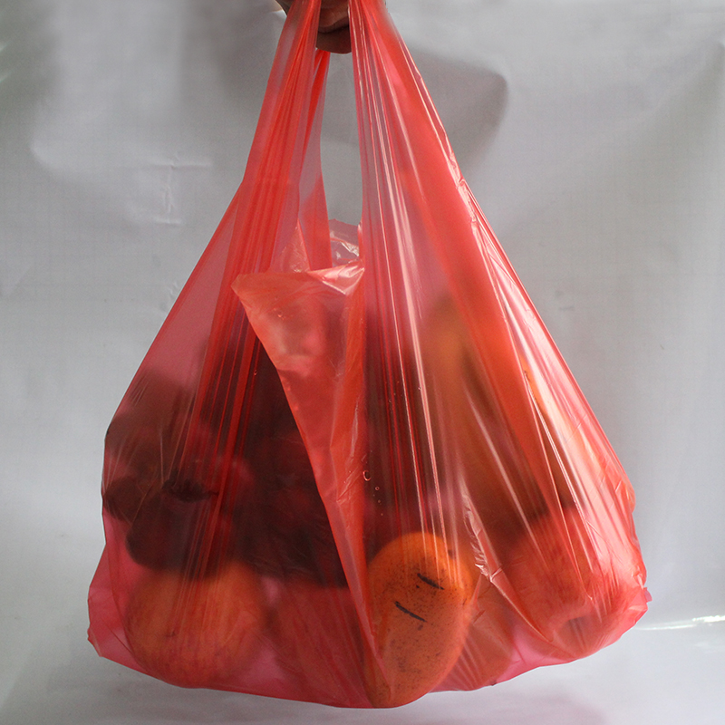 红色塑料袋 马甲袋背心袋 超市购物袋方便袋 手提袋 食品袋批发