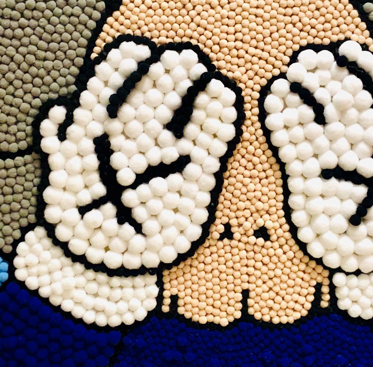 小红diy毛球画手工太阳花粉色kaws潮牌拼图懒人diy