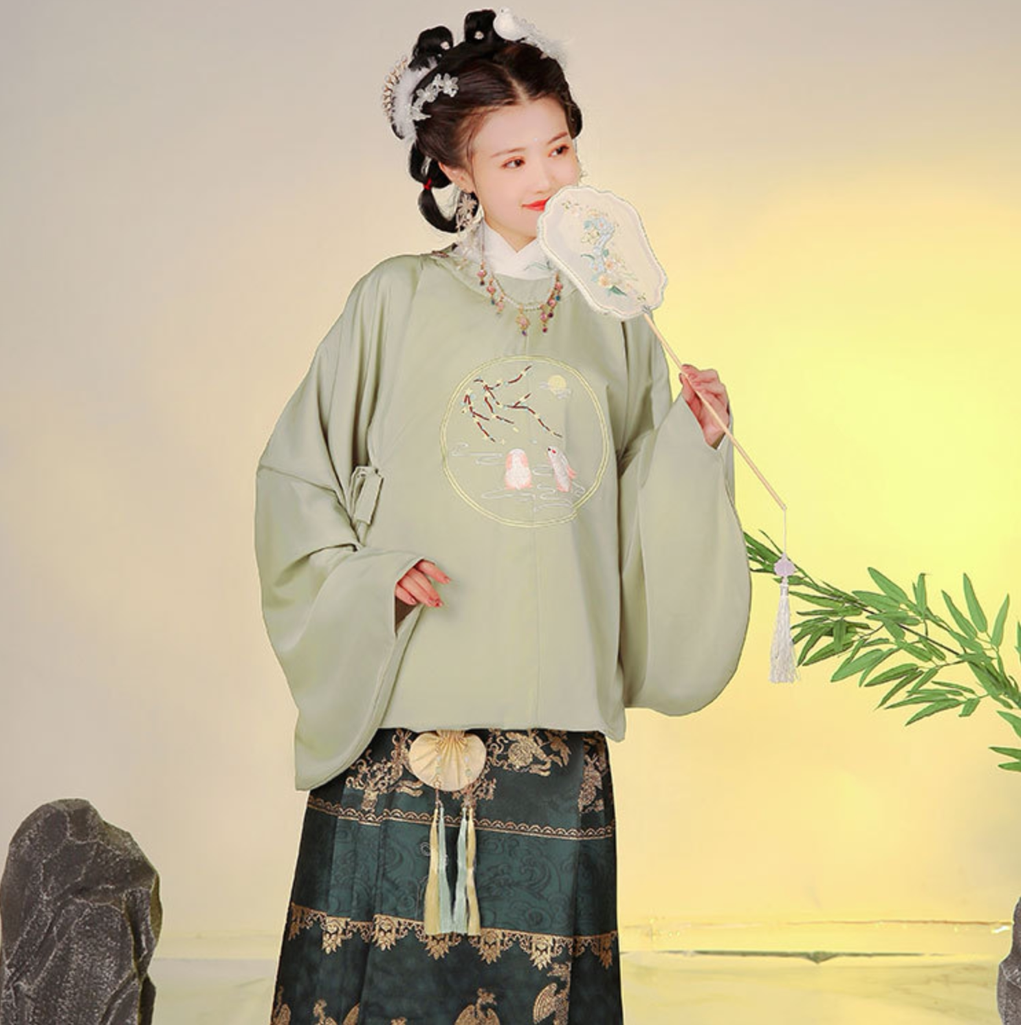 出租传统明制金马面汉伴娘服中国风婚礼策划民族服装