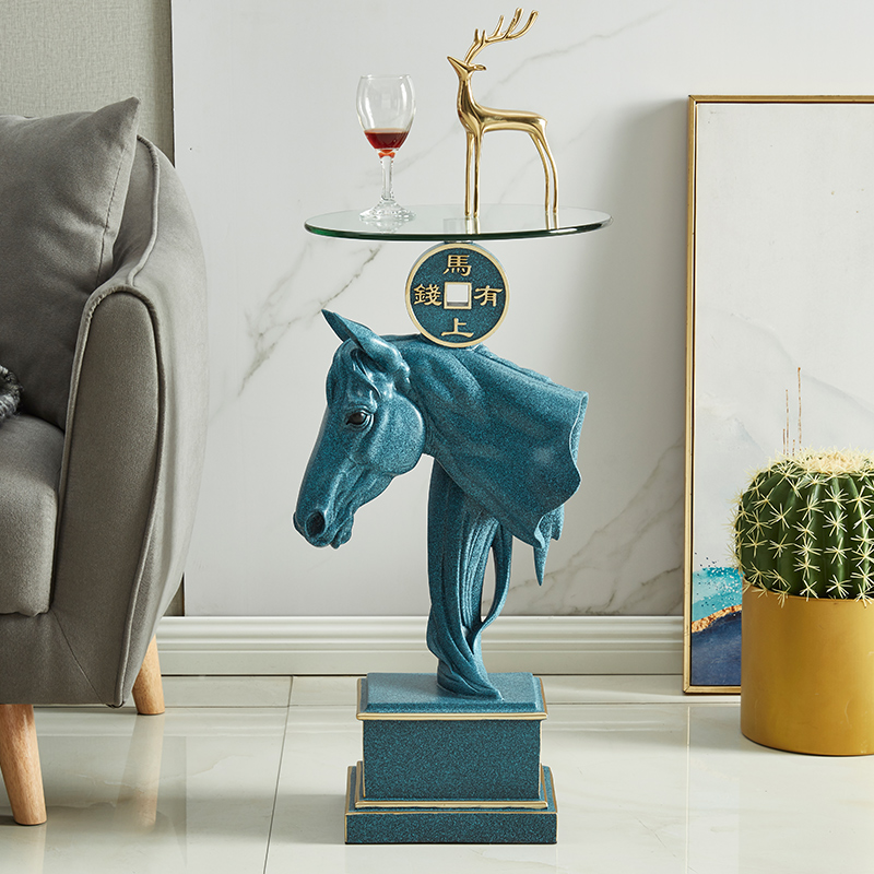 马头落地茶几摆件现代客厅大型轻奢电视柜沙发装饰摆件