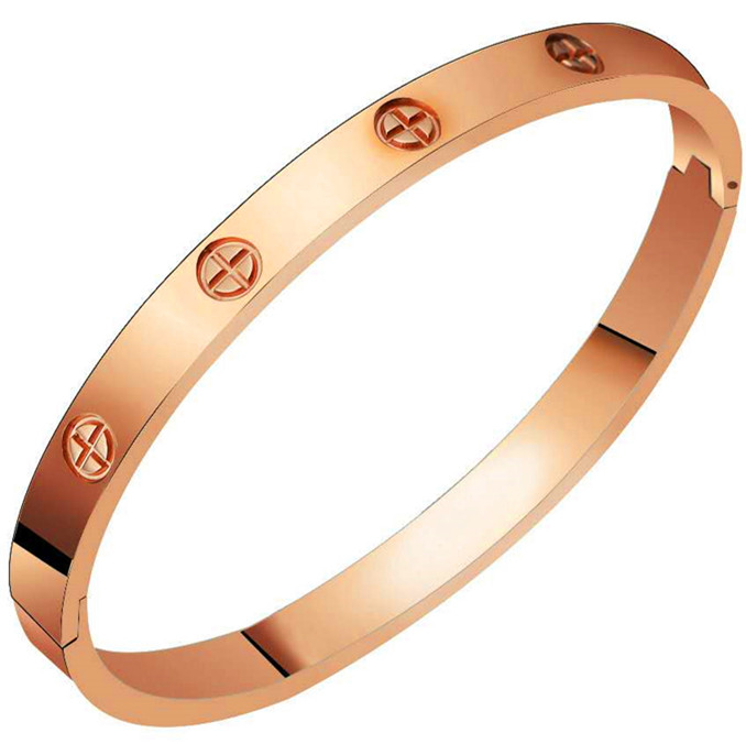 玫瑰手镯新款金椭圆女友卡扣椭圆24k打造金打造手饰