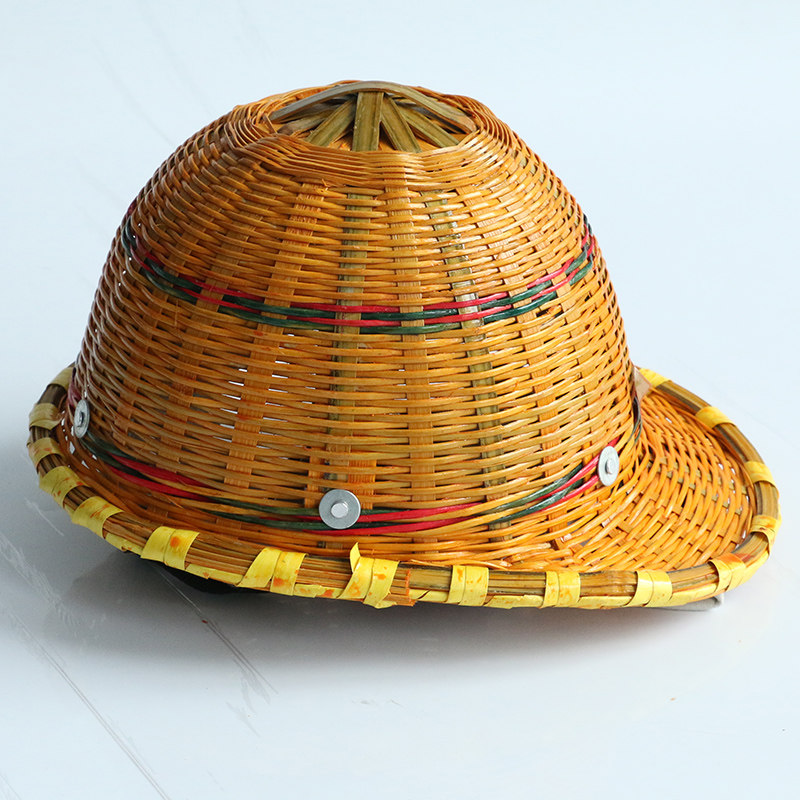 竹编安全帽 夏季工地施工防砸防撞小沿竹制透气遮阳帽 劳保鸭舌帽