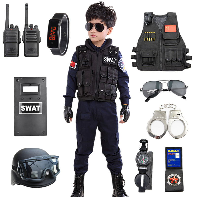 儿童背心衣服警察装备防护户外战术cs真人马甲