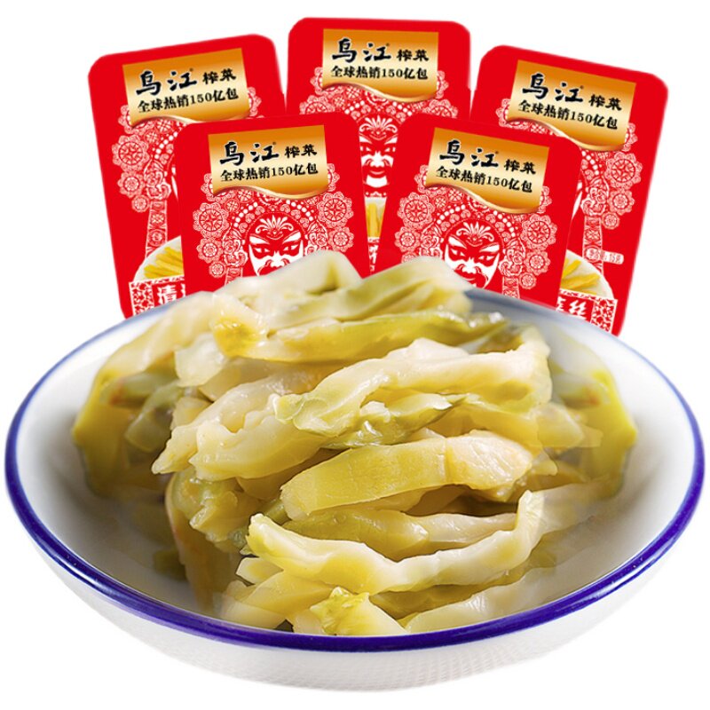 乌江榨菜60袋装微辣清淡涪陵榨菜丝咸菜清爽开味下饭菜佐餐小菜