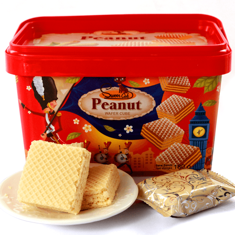 sweet cat甜猫蓝莓酸奶味 芝士榴莲花生抹茶威化饼干零食180g