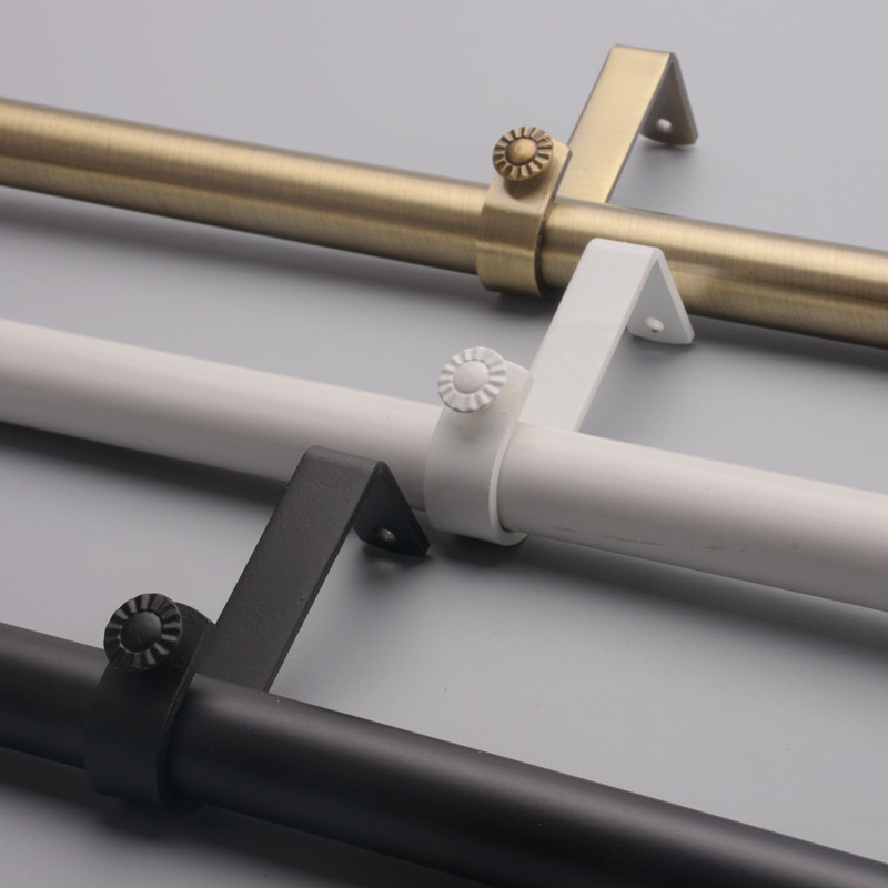 窗帘杆支架罗马杆顶装支架铁艺单双顶码天花板墙顶安装码