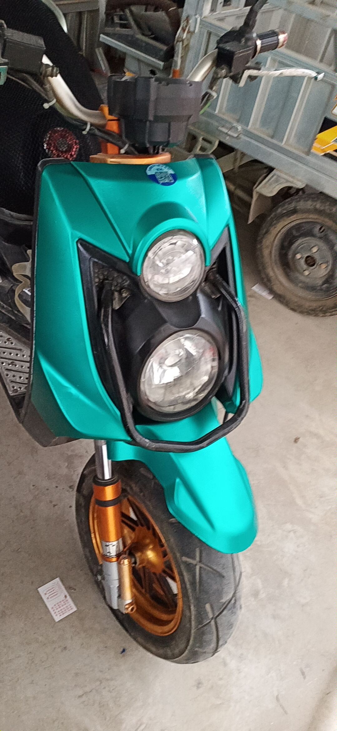 贴纸福喜摩托车电镀电动车自行车车膜纯黑亚光改色贴纸