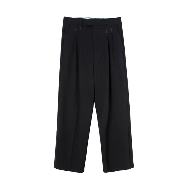 AJIUNE Retro Falling Straight Suit Pants Men's Spring Casual Pants Loose Draping Wide-Leg Cropped Pants AJIUNE Retro Falling Straight Suit Pants Men's Spring Casual Pants Loose Draping Wide-Leg Cropped Pants