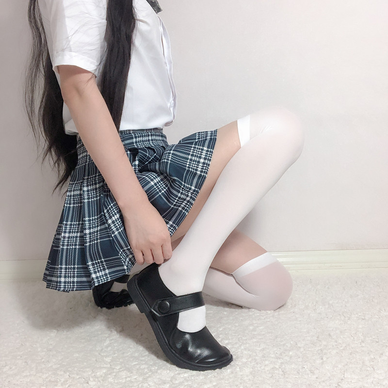 长筒筒袜过膝丝袜纯色jk天鹅绒洛丽塔lolita高筒长筒袜