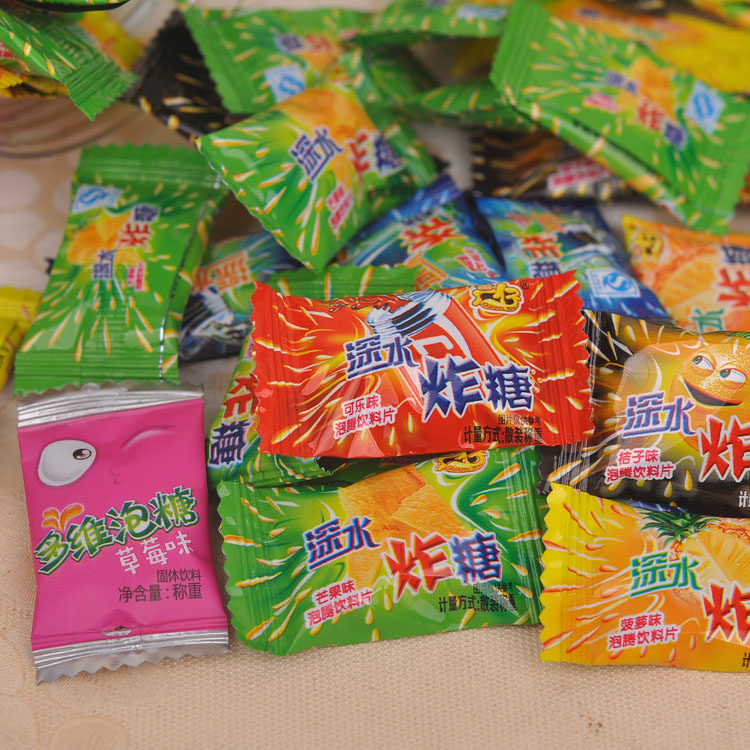 340g150粒广仔深水炸糖泡腾片儿时经典回忆糖果传统糖果