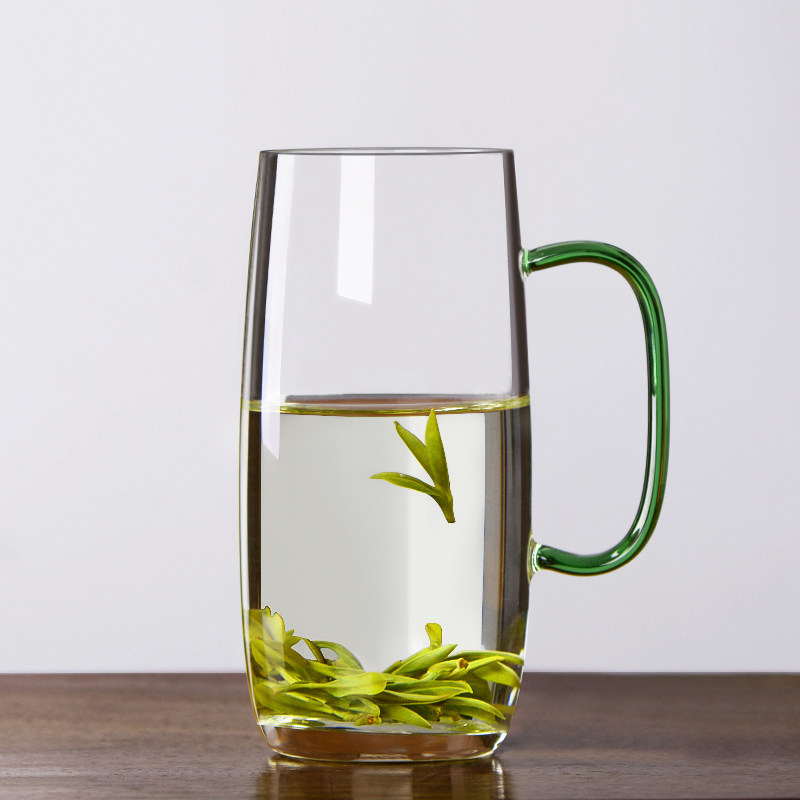 茶杯玻璃杯办公室水杯男女透明耐热家用绿茶专用玻璃杯