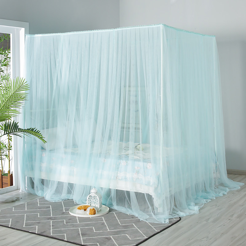 高档欧式简约加厚方形蚊帐15米烤漆支架18m蚊帐