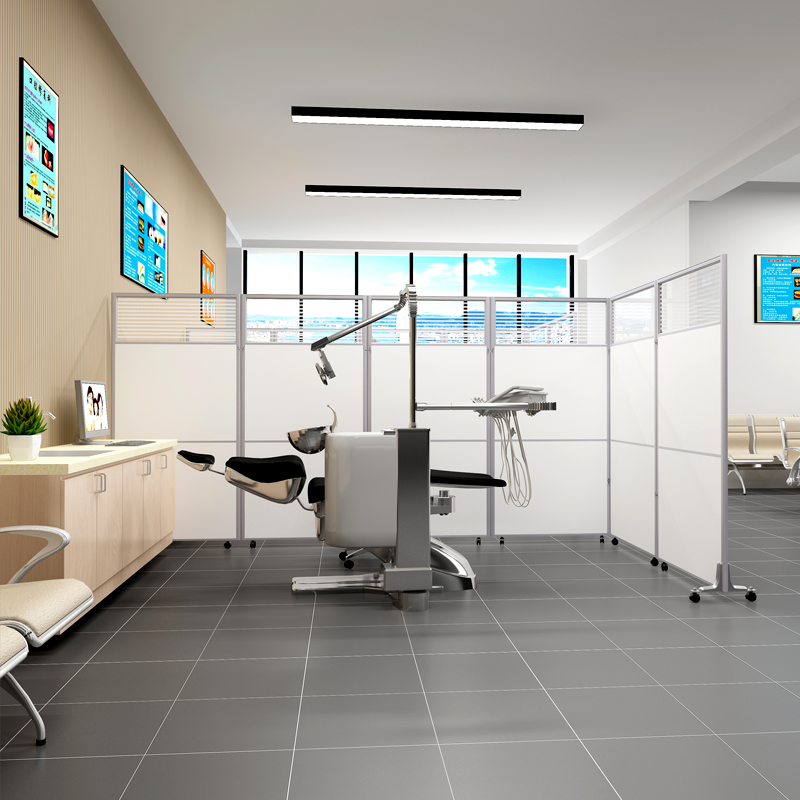 屏风简约口腔牙科诊所医用玻璃隔断办公室车间办公屏风